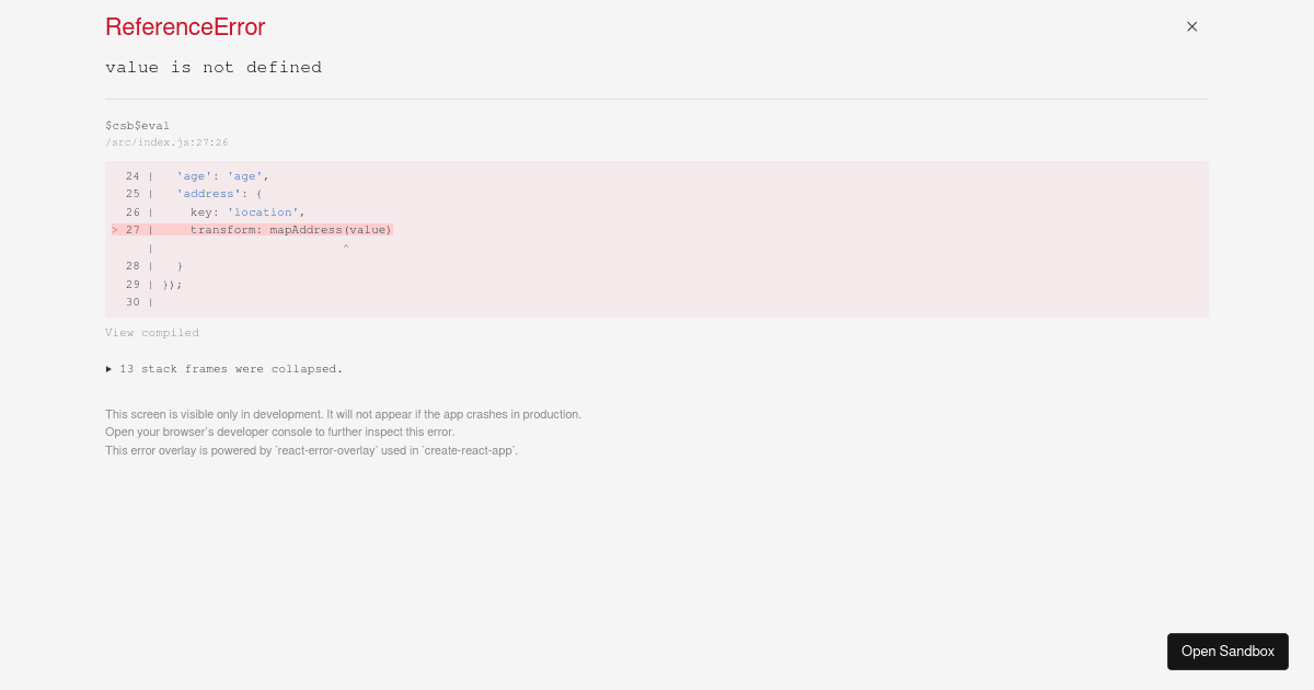 object-mapper (forked) - Codesandbox