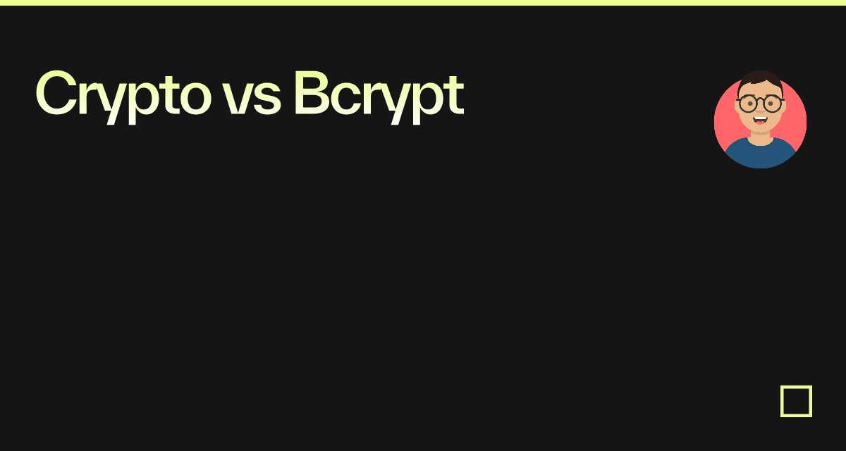 Crypto vs Bcrypt - Codesandbox