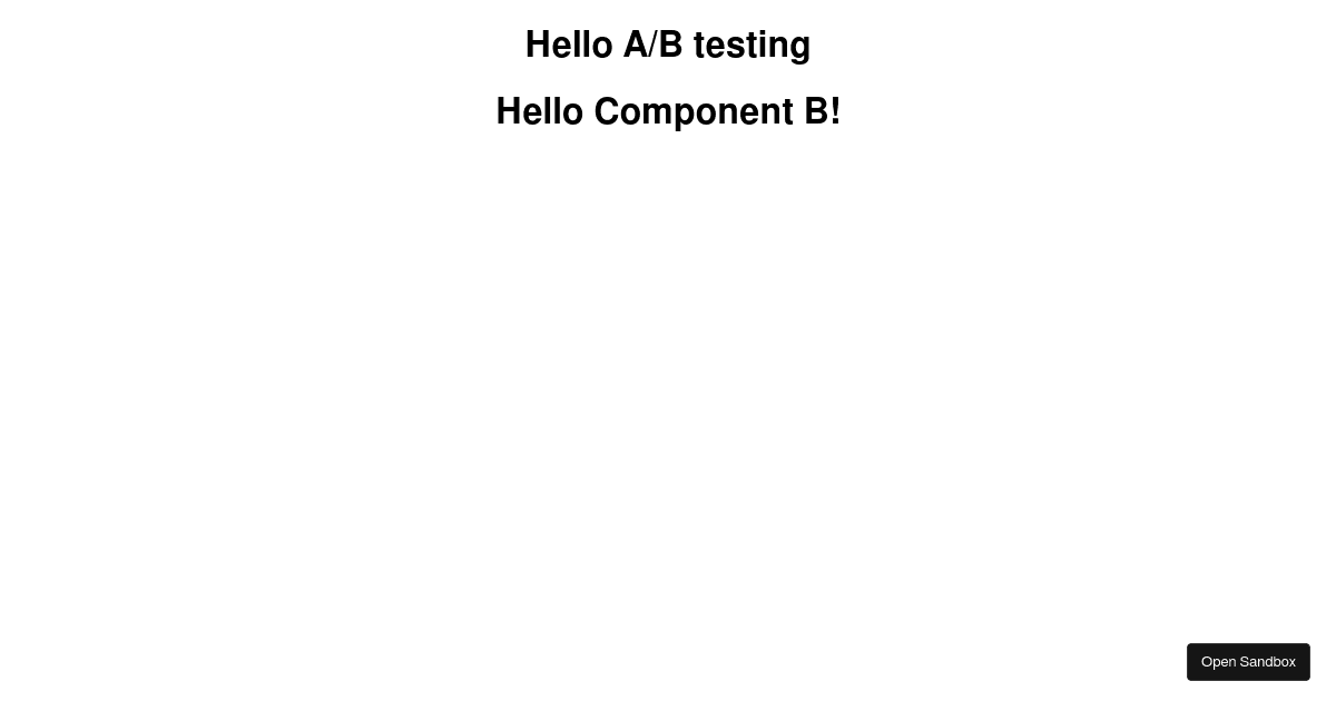 AB testing - Codesandbox