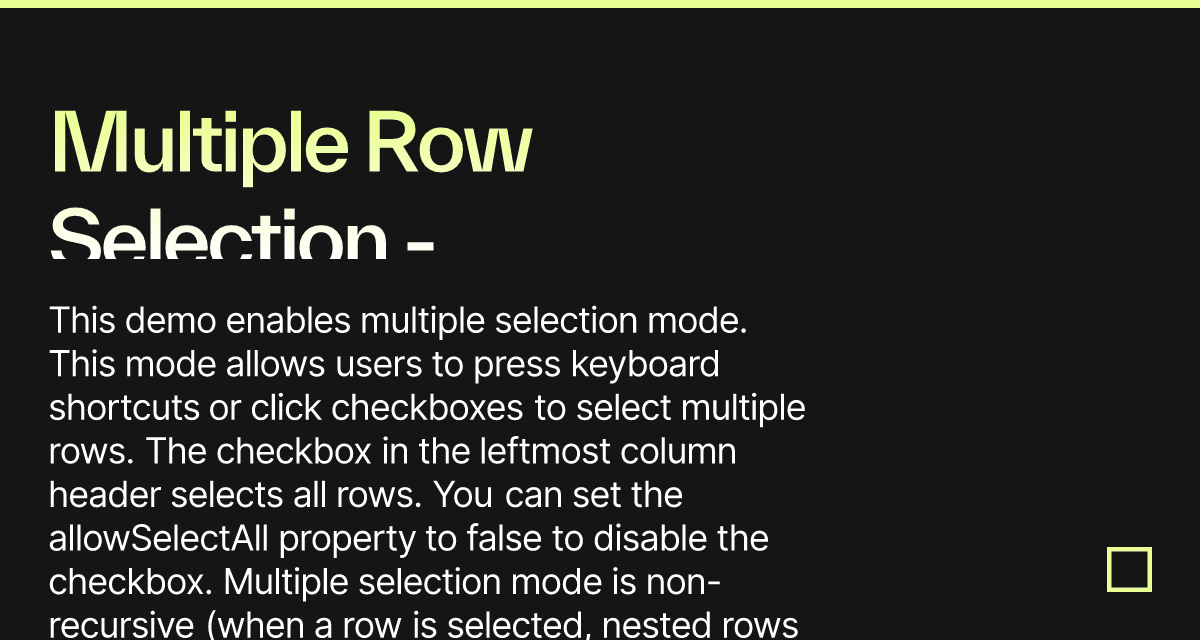 Multiple Row Selection - DevExtreme Tree List - Codesandbox