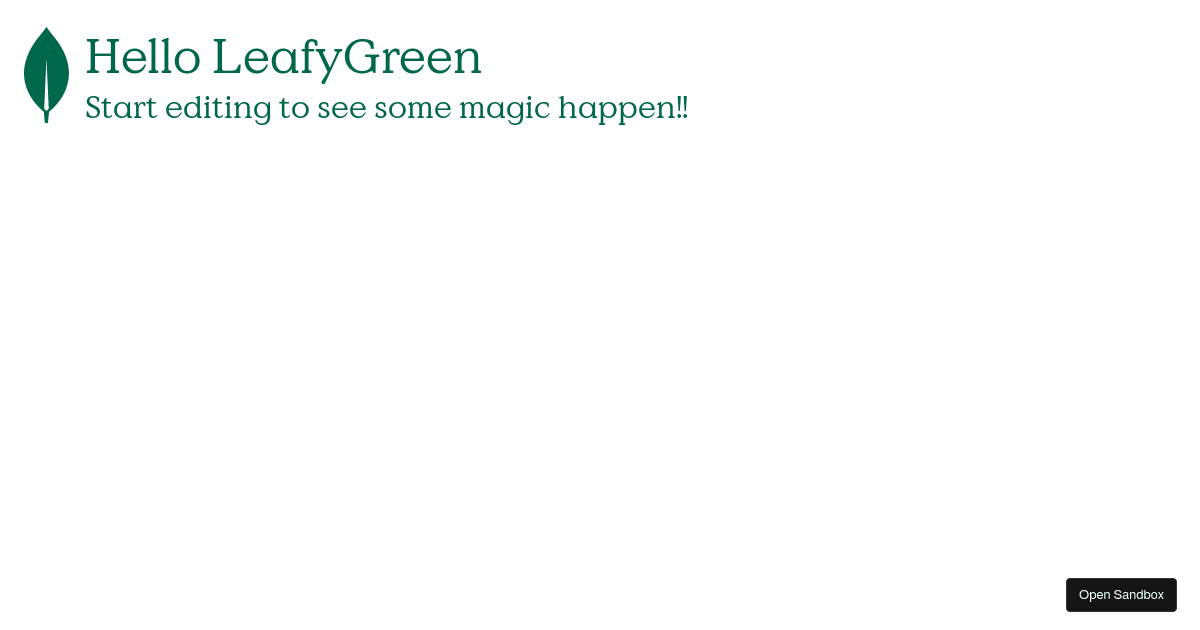 Code R18 Leafygreen Starter R18 - Codesandbox