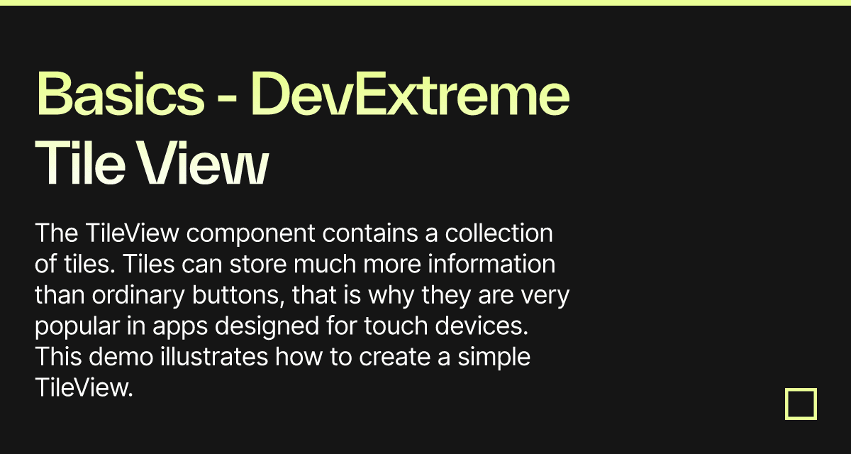 Basics - DevExtreme Tile View - Codesandbox