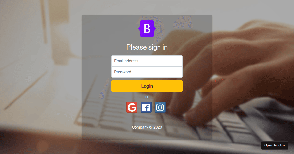 Bootstrap-login-page - Codesandbox