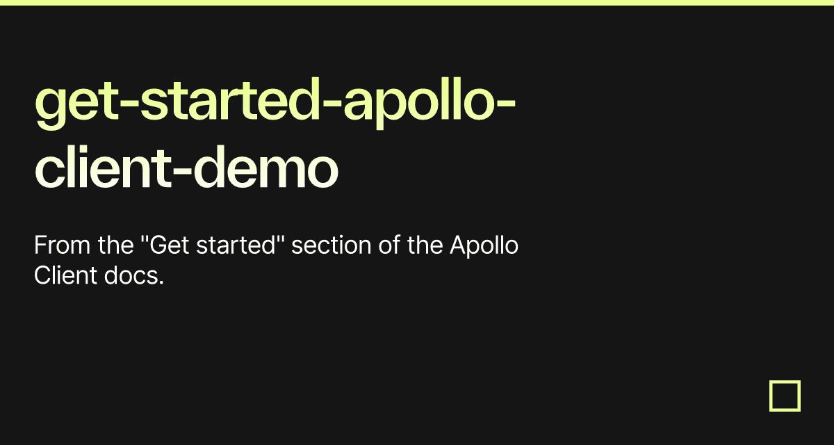 The live preview of get-started-apollo-client-demo