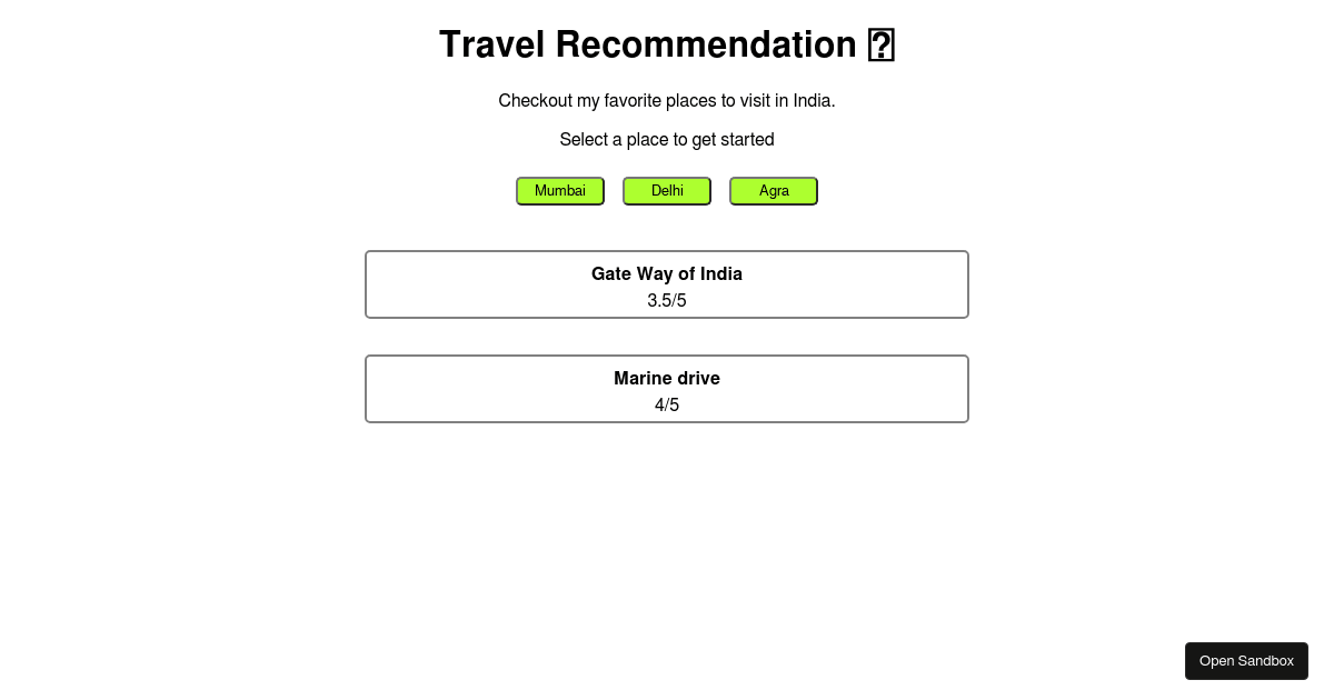 travel-recommender - Codesandbox