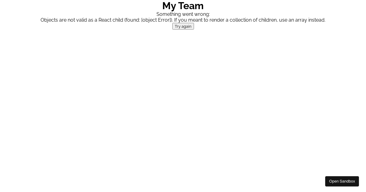 Error Boundary Example - Codesandbox
