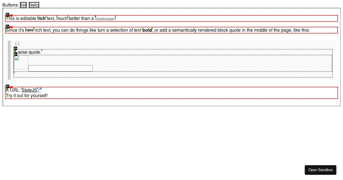 Slate 0.47 with plugins (forked) - Codesandbox