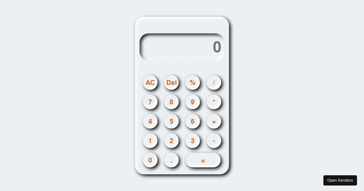 Calculator project (forked) - Codesandbox