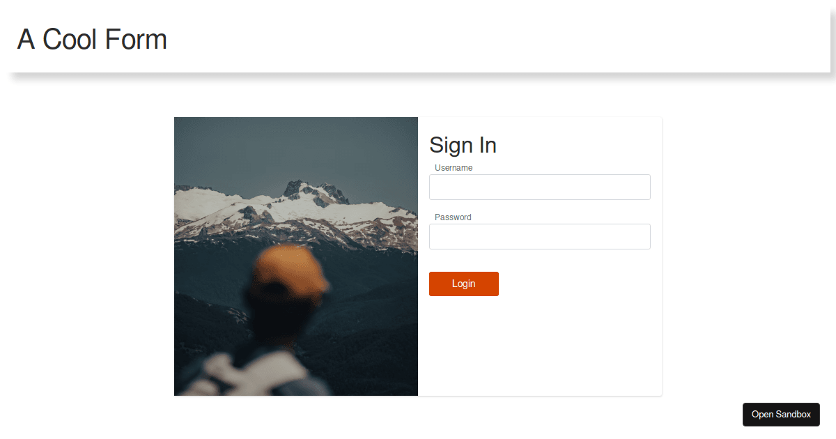 Cool Login Form Codesandbox