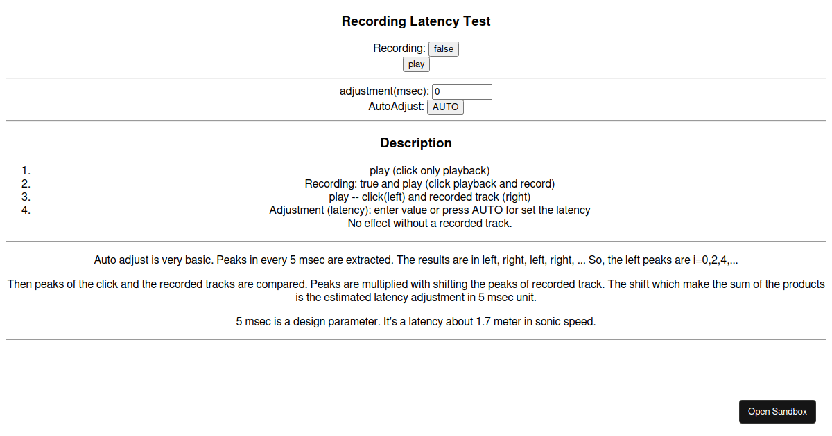 recordinglatency Codesandbox
