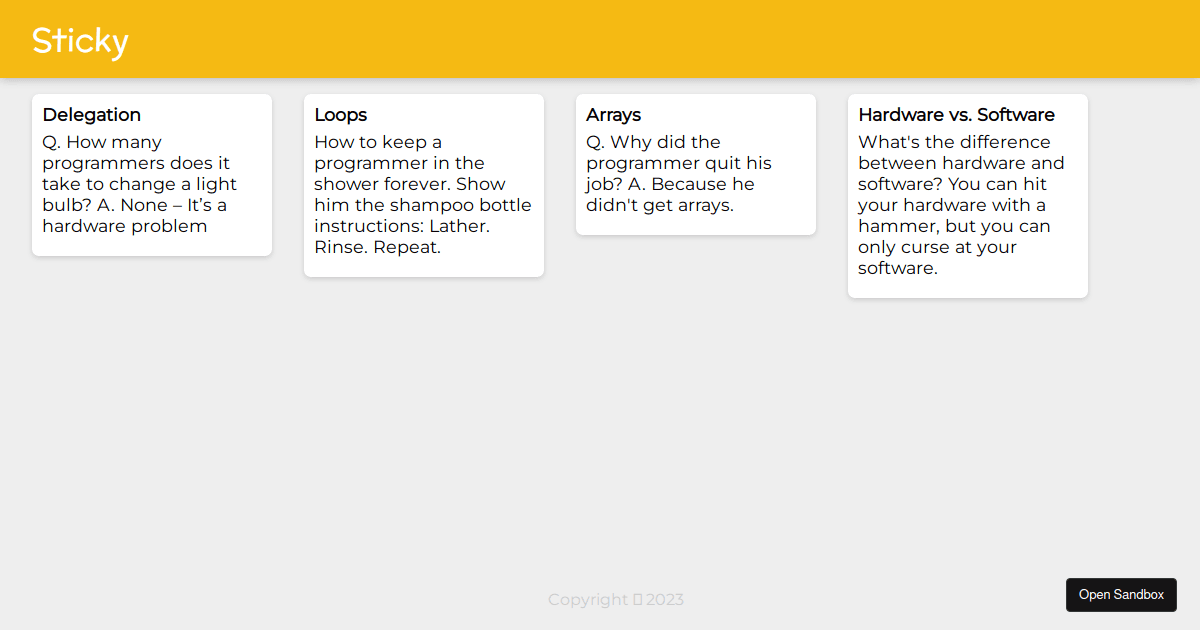 sticky-note-app - Codesandbox