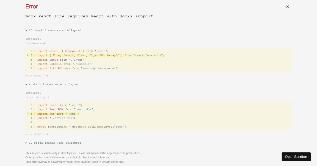 react-form-mobx demo (forked) - Codesandbox