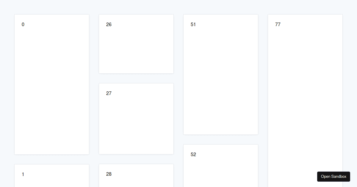 9 Lines of CSS Pinterest Type Layout - Codesandbox