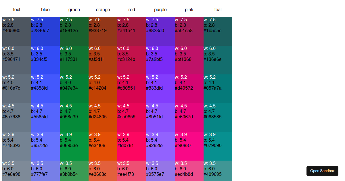 hsluv colors - Codesandbox