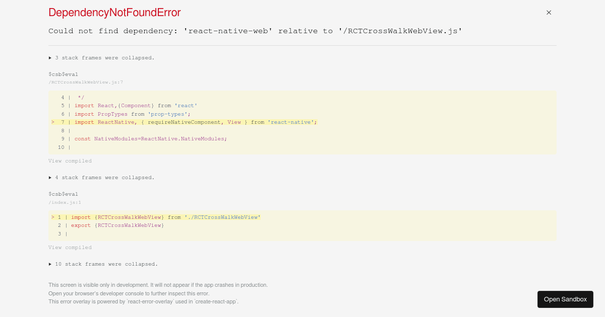 Native Crosswalk react-native-crosswalk-webview-plus - Codesandbox