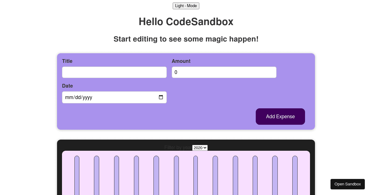 react - Codesandbox