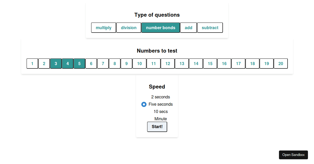 maths tester (forked) - Codesandbox