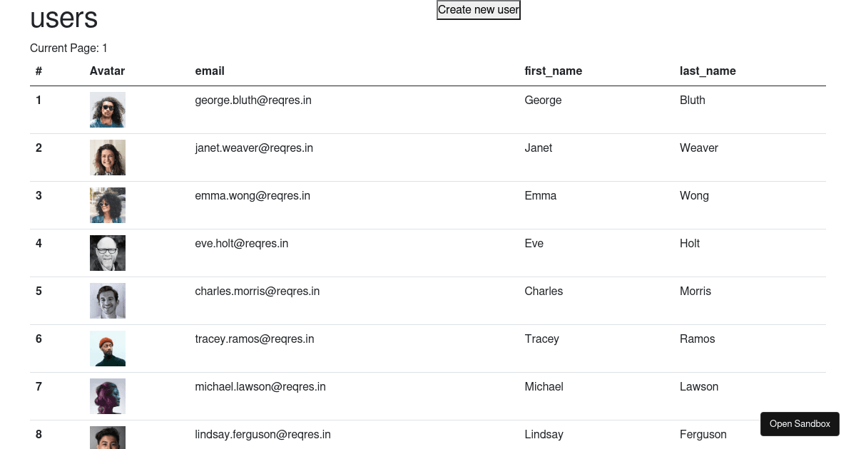 LIST USER - REACT QUERY - TYPESCRIPT - REACT (forked) - Codesandbox