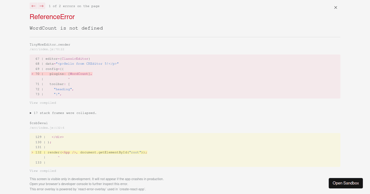 CKEditor 5 React (forked) - Codesandbox