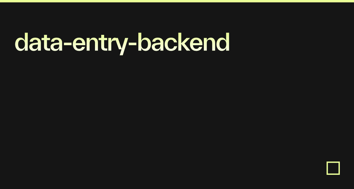 data-entry-backend - Codesandbox