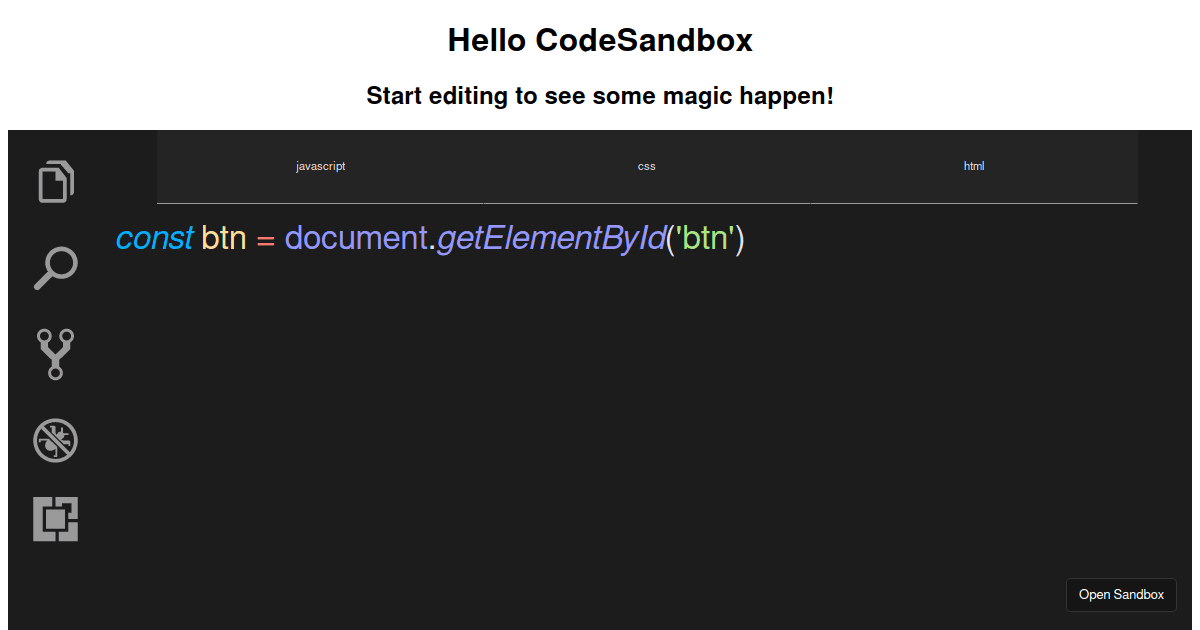 vscode - Codesandbox