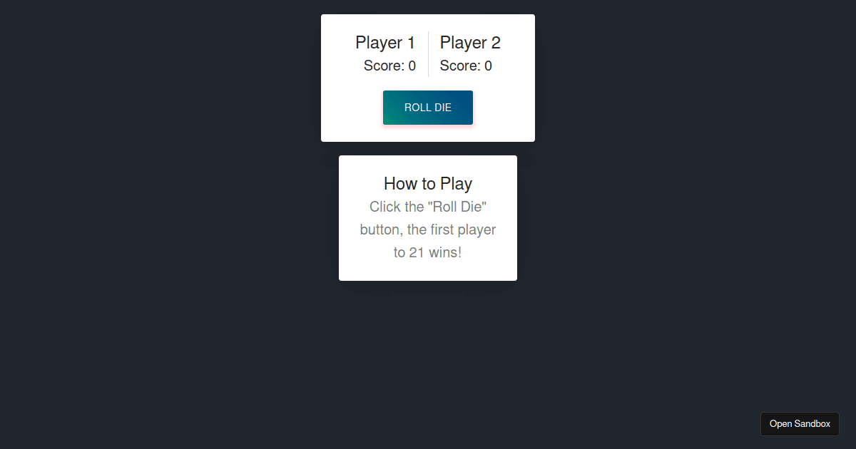 dicegame Codesandbox