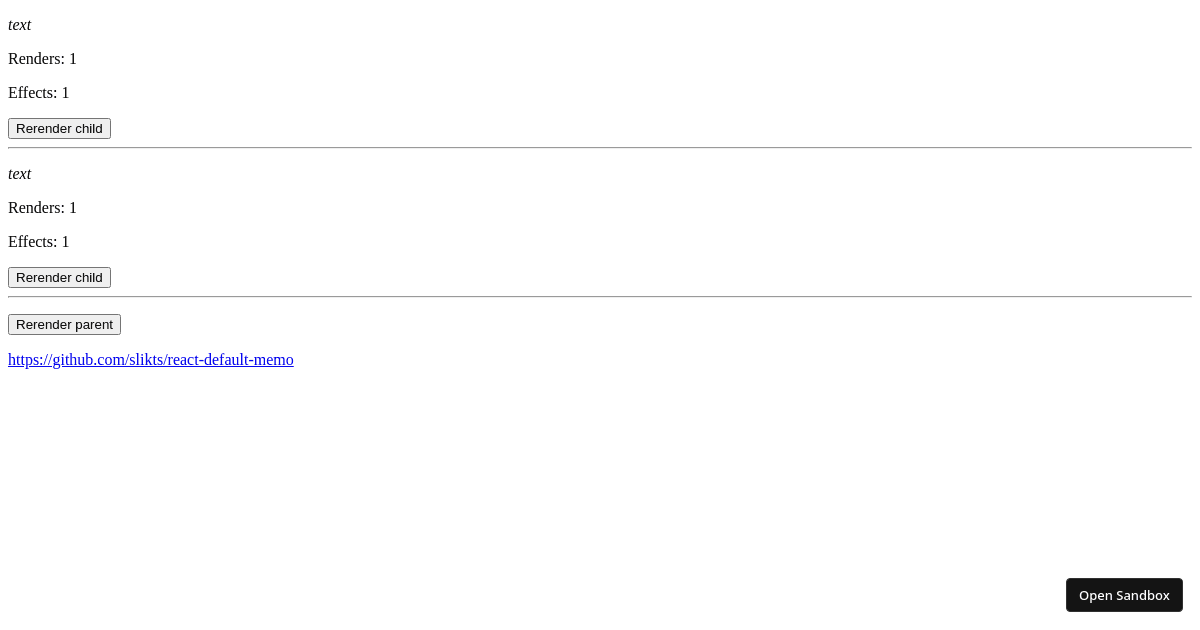 react-default-memo demo (forked) - Codesandbox