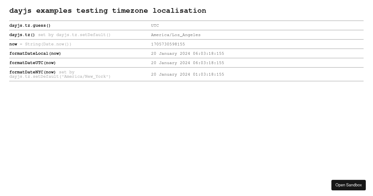 dayjs-timezones (forked) - Codesandbox