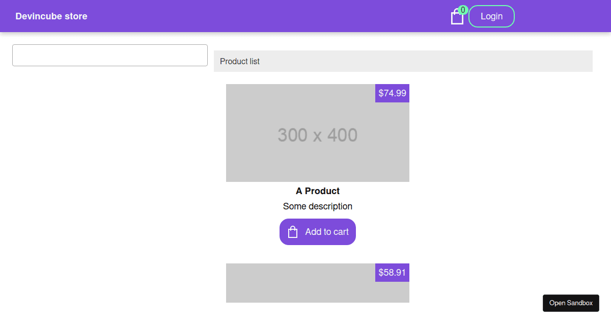 ecommerce - Codesandbox