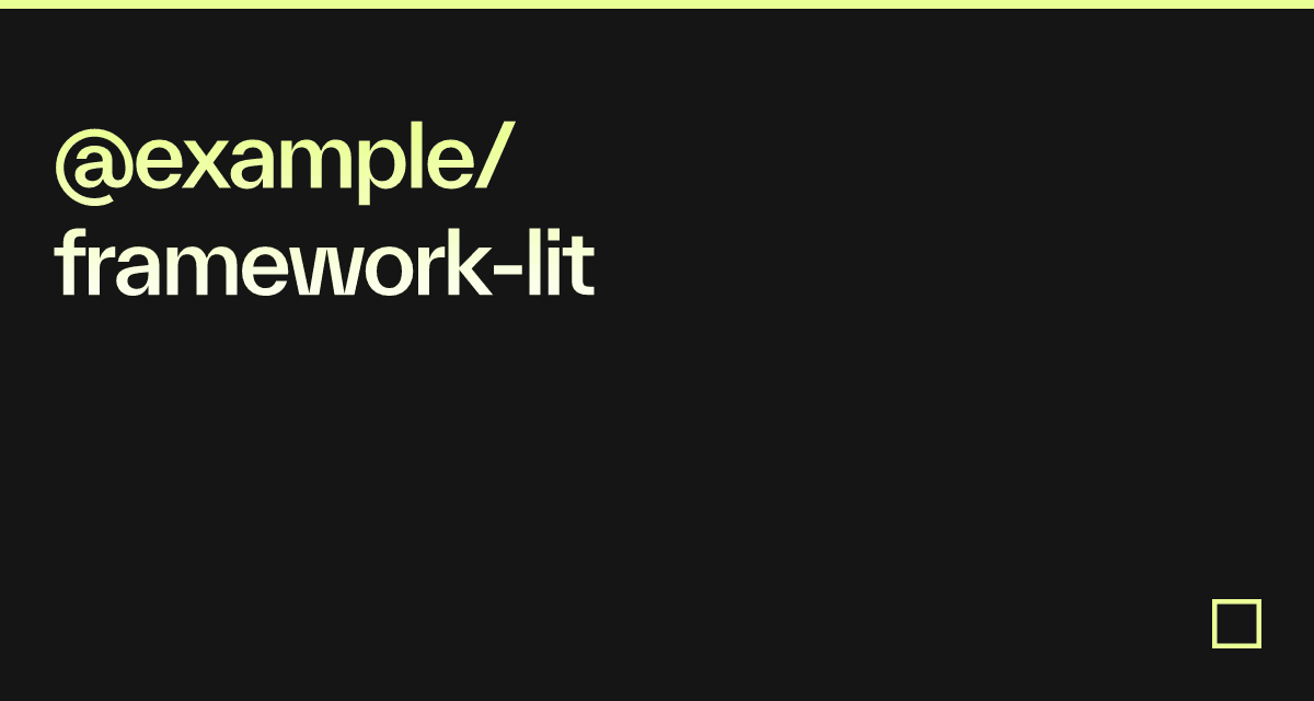 @example/framework-lit - Codesandbox