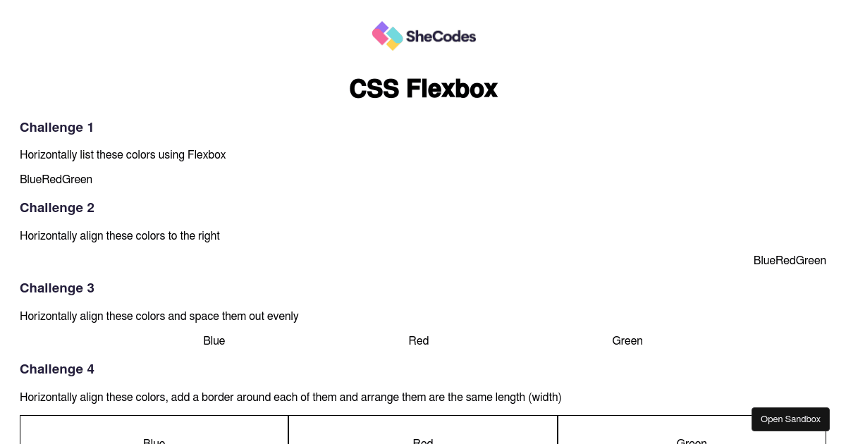 CSS Flexbox - Challenge (forked) - Codesandbox