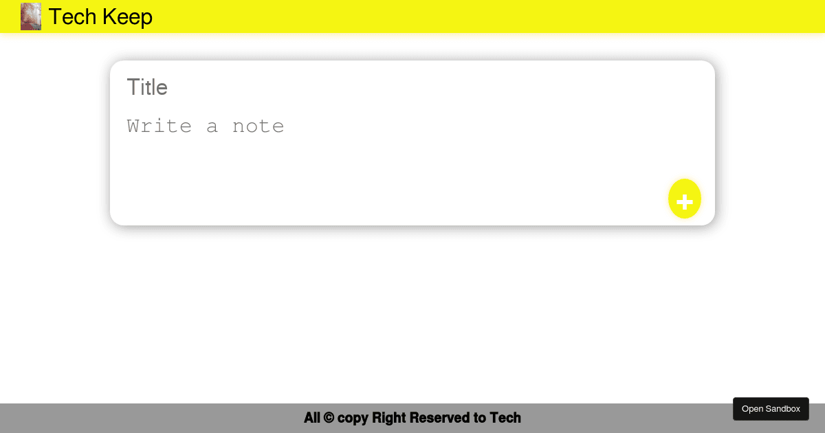 Tech Keep - Codesandbox