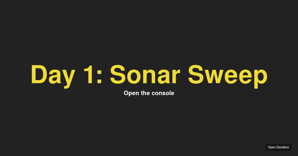 Day 1: Sonar Sweep - Codesandbox