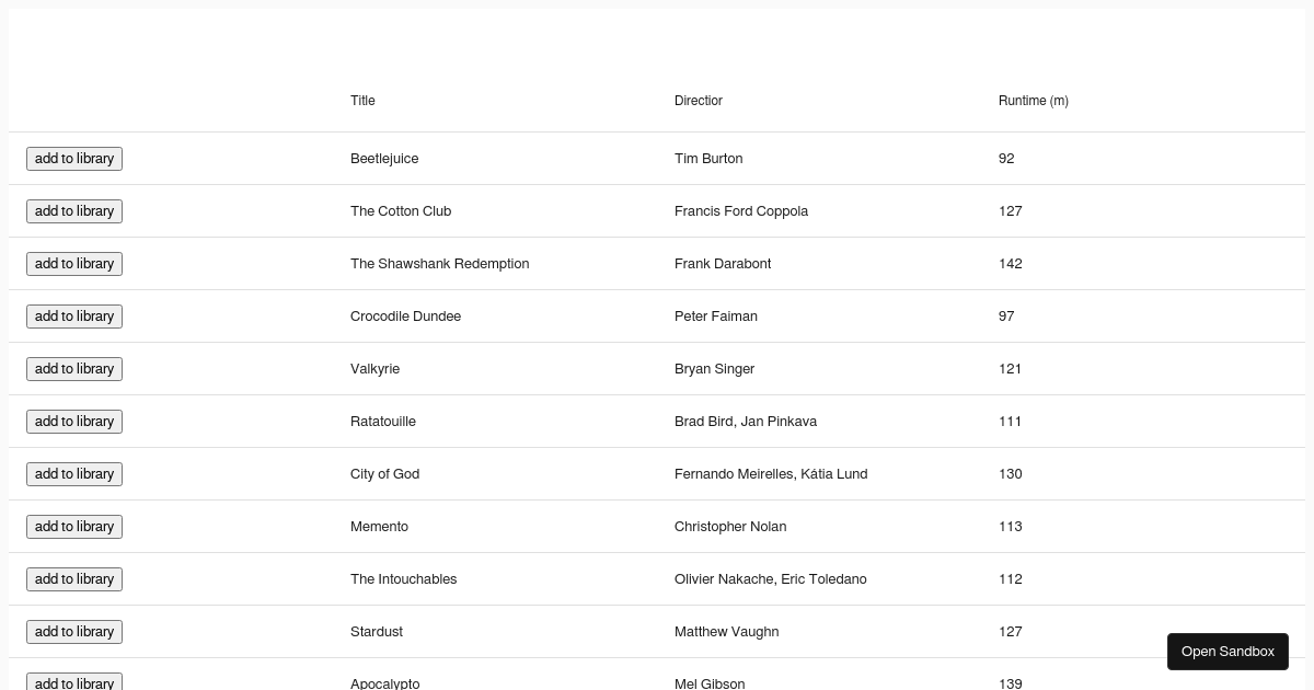 React Data Table Sandbox - Codesandbox
