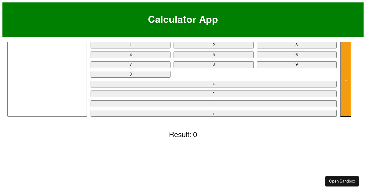 Calculator codesandbox