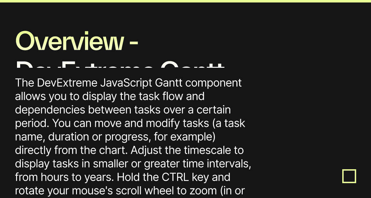 Overview - DevExtreme Gantt - Codesandbox
