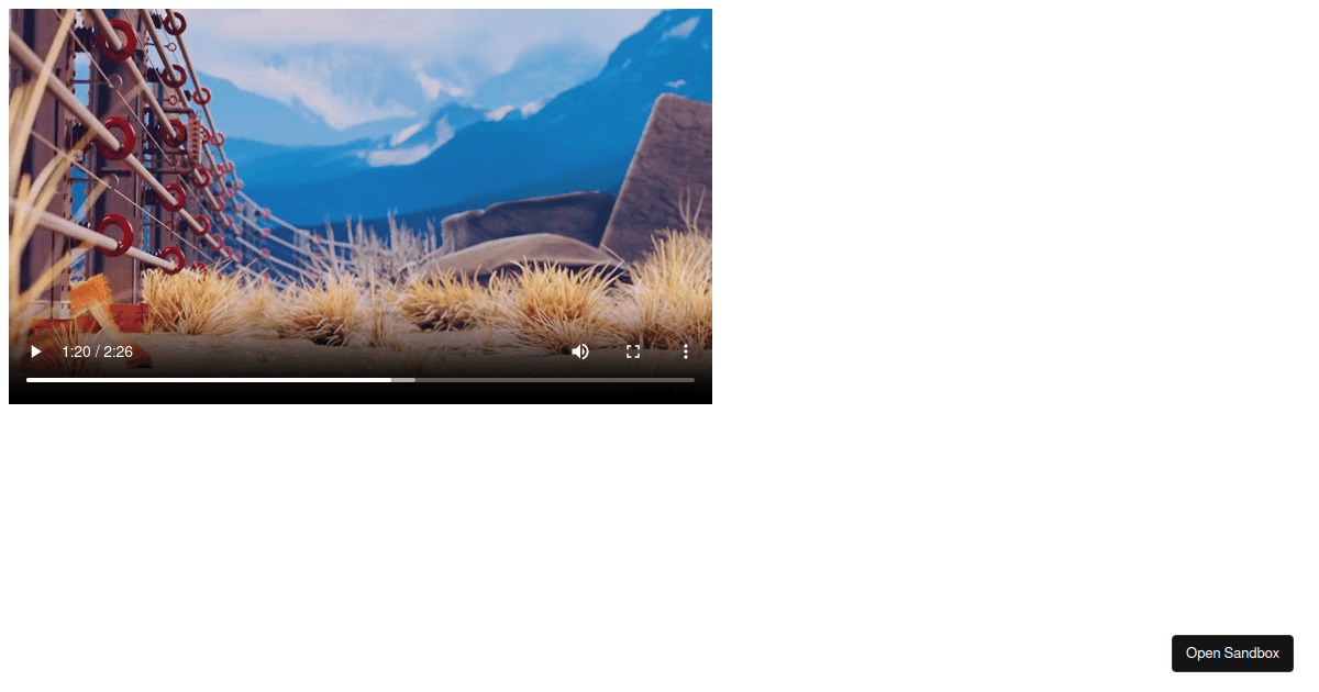 Video with controlsList nodownload Codesandbox