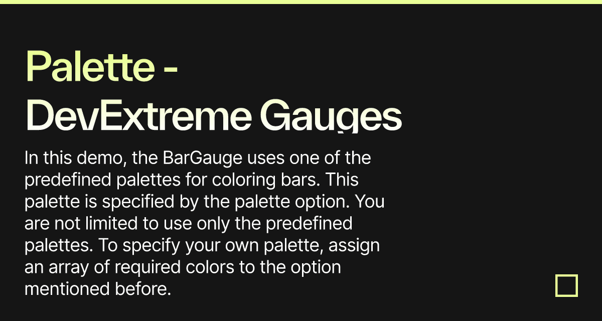 Palette - Devextreme Gauges - Codesandbox