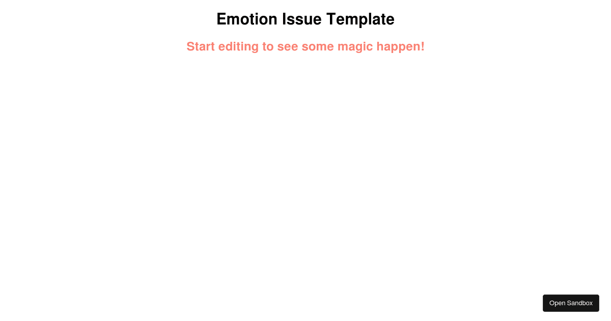 Emotion issue template - Codesandbox