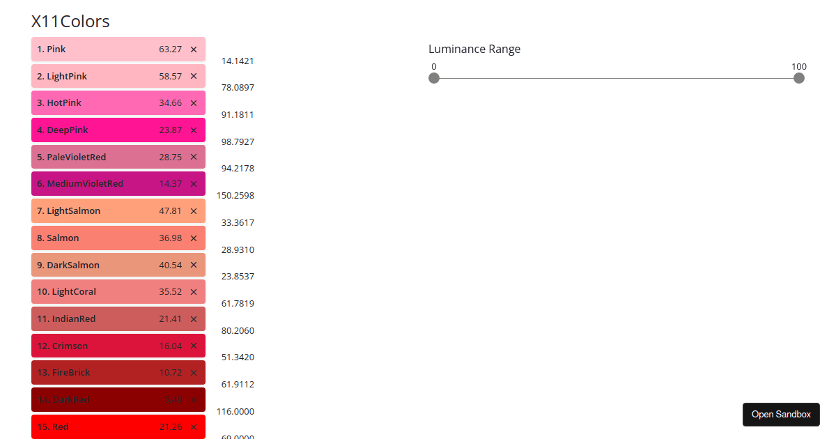 Color List - Codesandbox