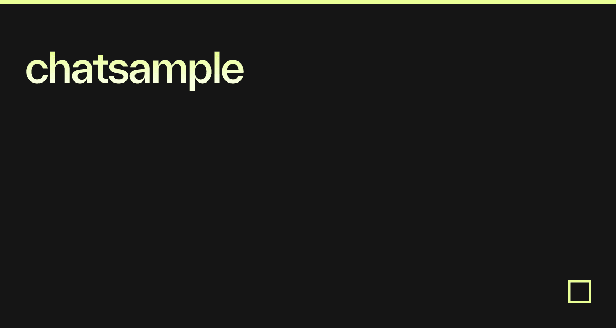 chatsample - Codesandbox