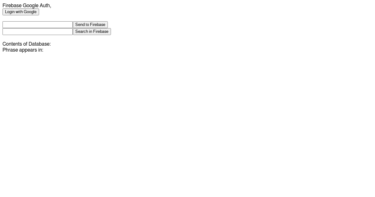 Firebase Auth , Read, Write & Search - Codesandbox