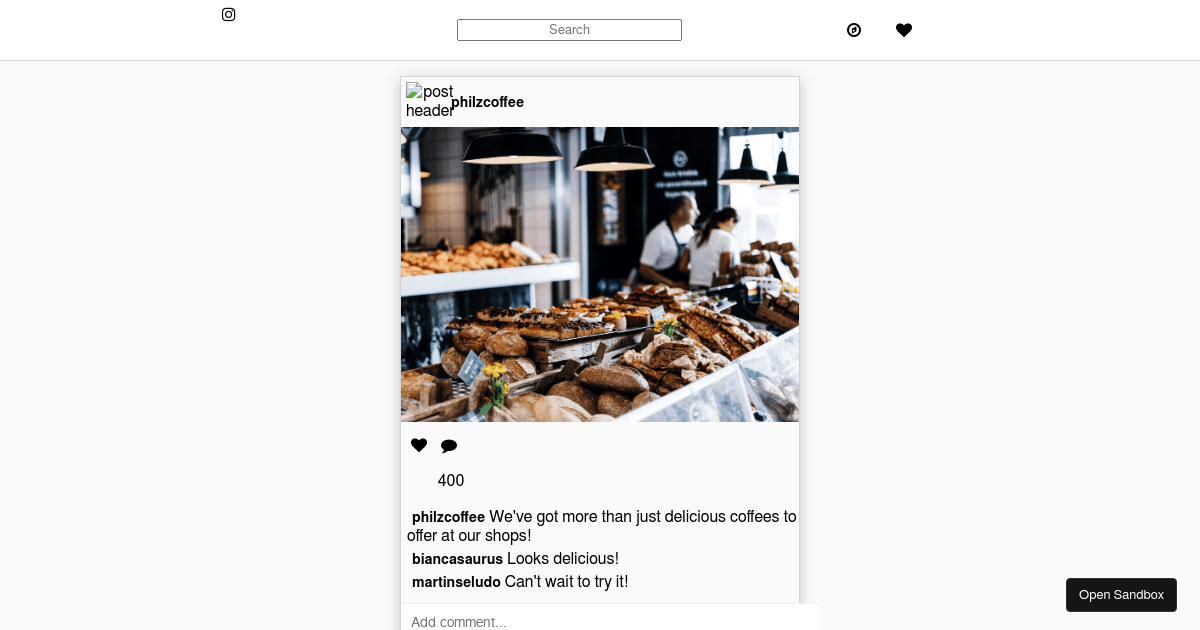 Reactbari Insta MosharrafMusa/React-Components-Insta-Clone - Codesandbox