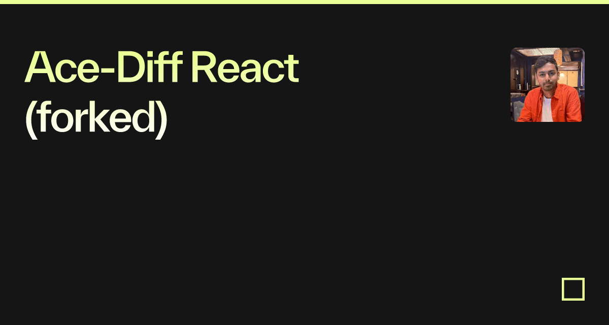 Ace-Diff React (forked) - Codesandbox