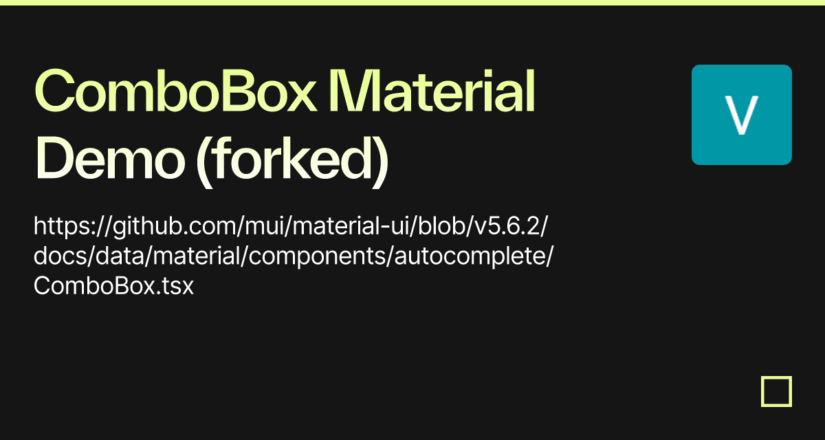 ComboBox Material Demo (forked) - Codesandbox