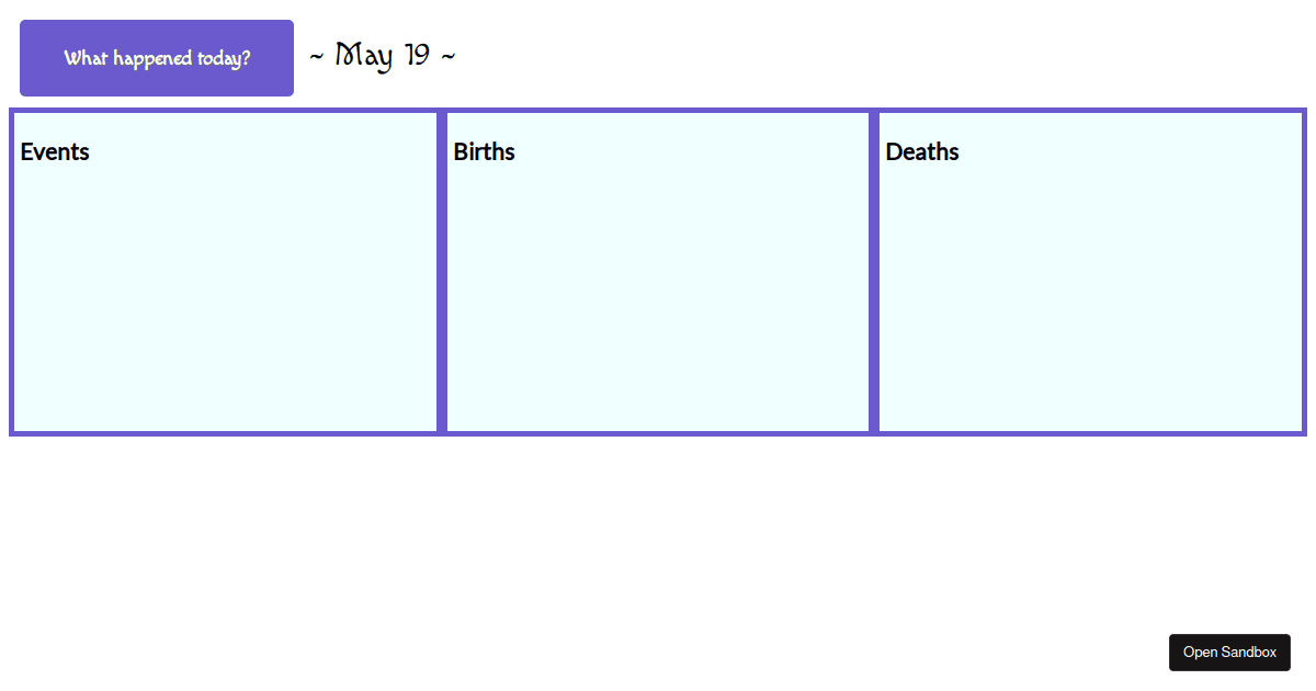 this day in history complete - Codesandbox