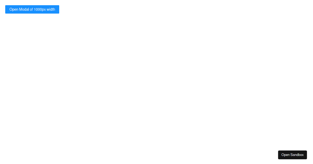 To customize the width of modal - ant-design-vue@3.2.3 - Codesandbox