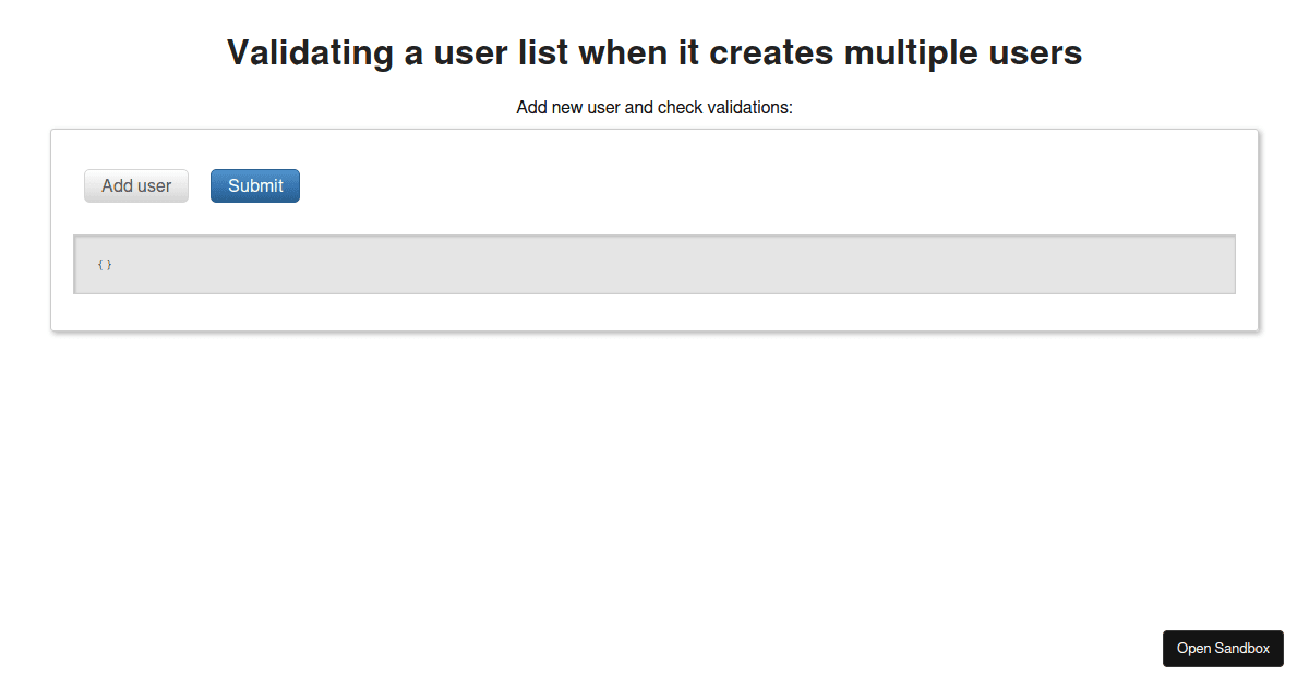 arrayvalidator Codesandbox