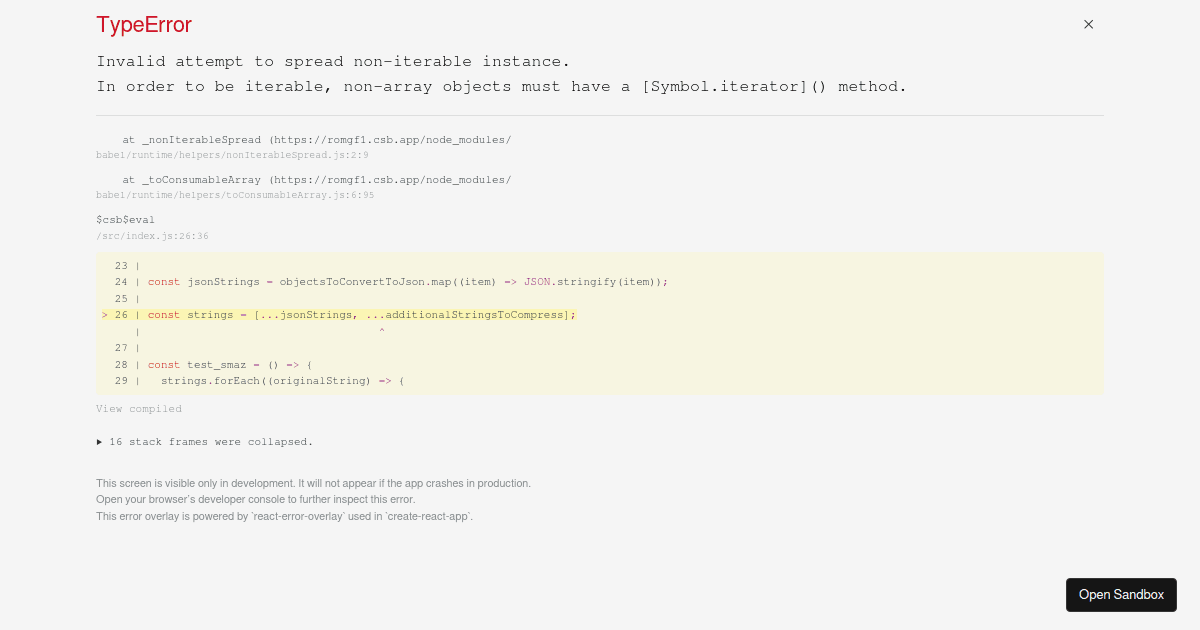 Smaz Compression Test (forked) - Codesandbox