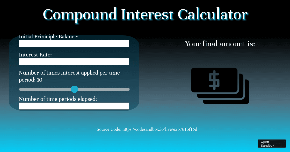 Compound interest calculator codesandbox